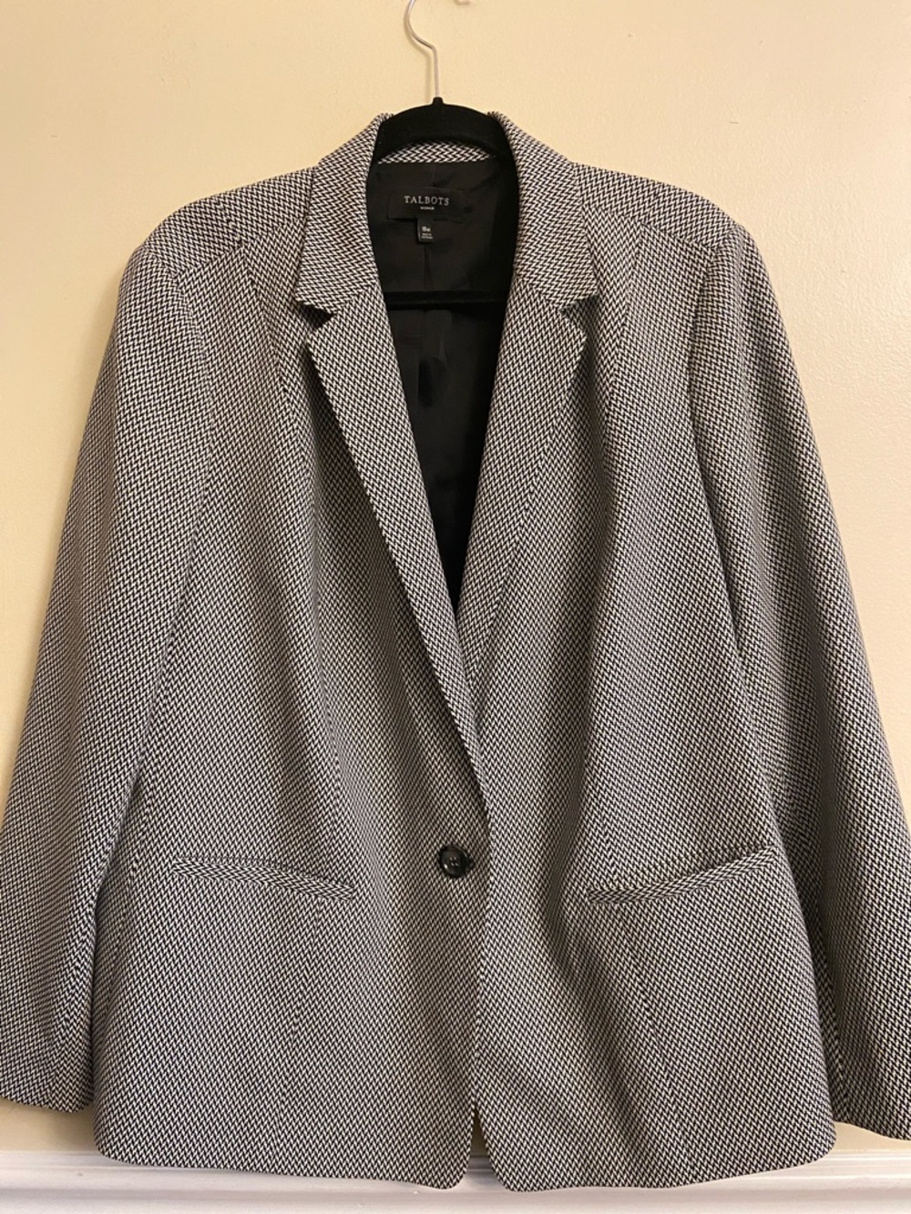 Talbots pant suit black/white print 18w